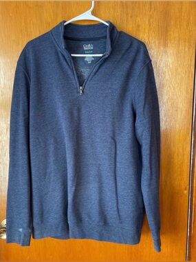 croft & barrow Men's Heather Navy Quarter-Zip Pullover